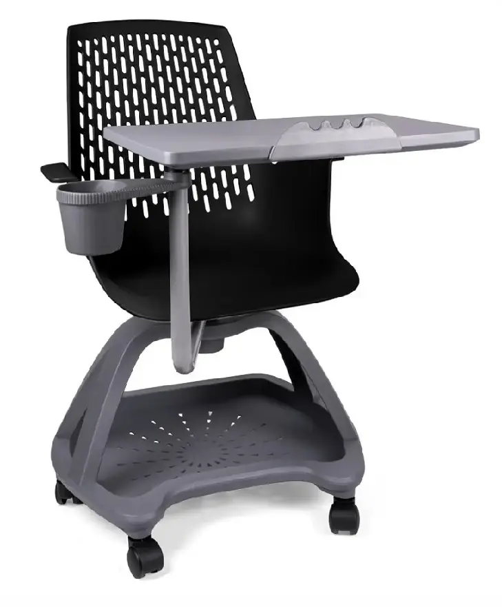 Partner pupitre mesa banco giratorio con ruedas color negro