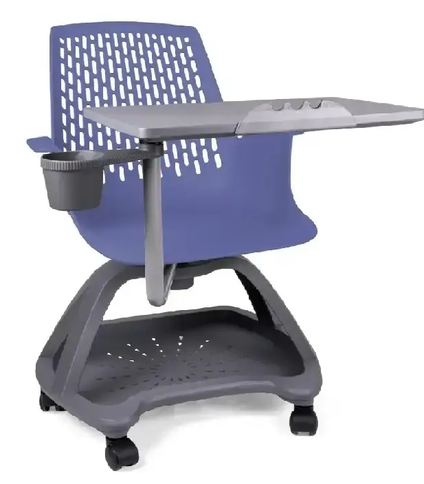 Partner pupitre mesa banco giratorio con ruedas color azul