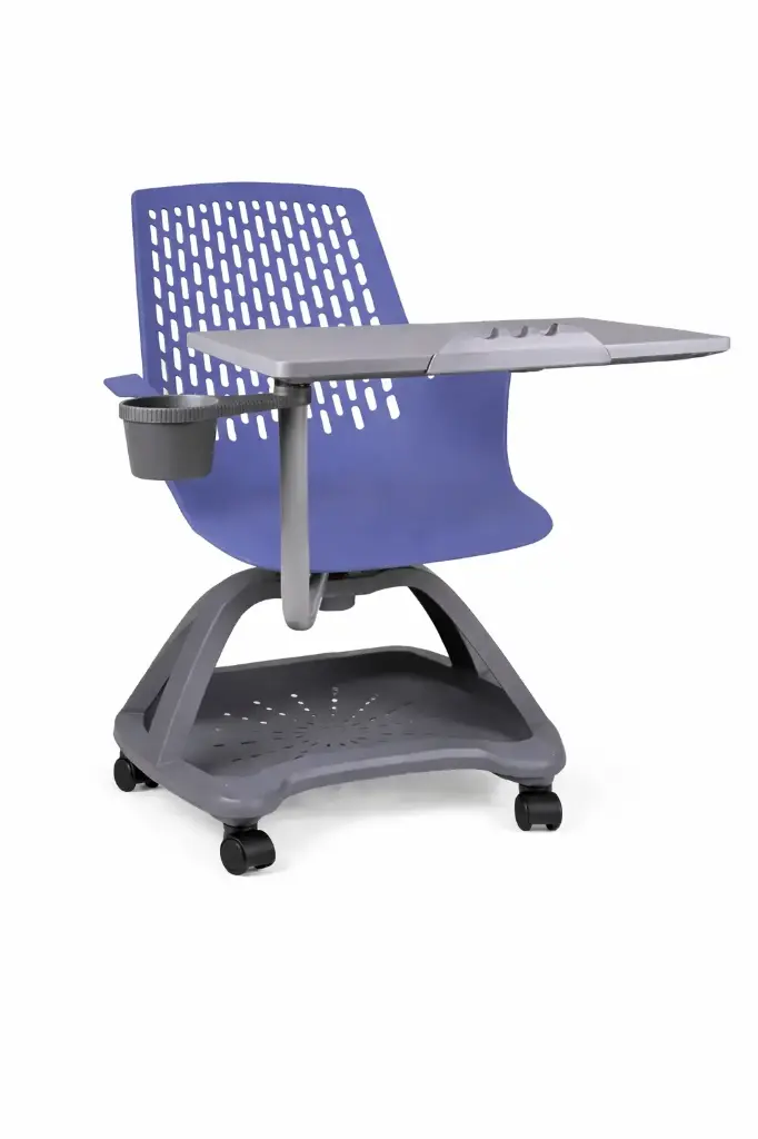 Partner pupitre mesa banco giratorio con ruedas color azul