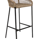 Tequila banco metal negro cuerda beige jaspeado // Exterior techado