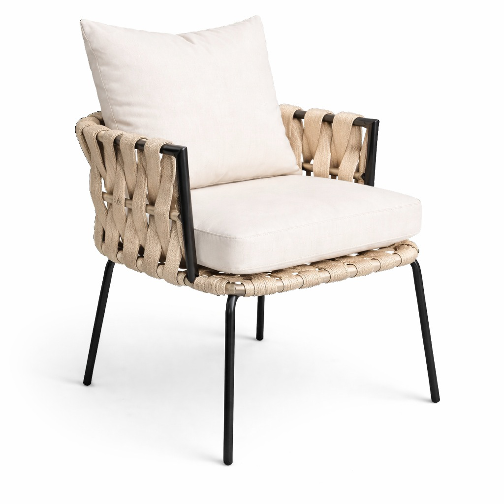 Veracruz silla cuerda beige textilene y loneta // Exterior 100%