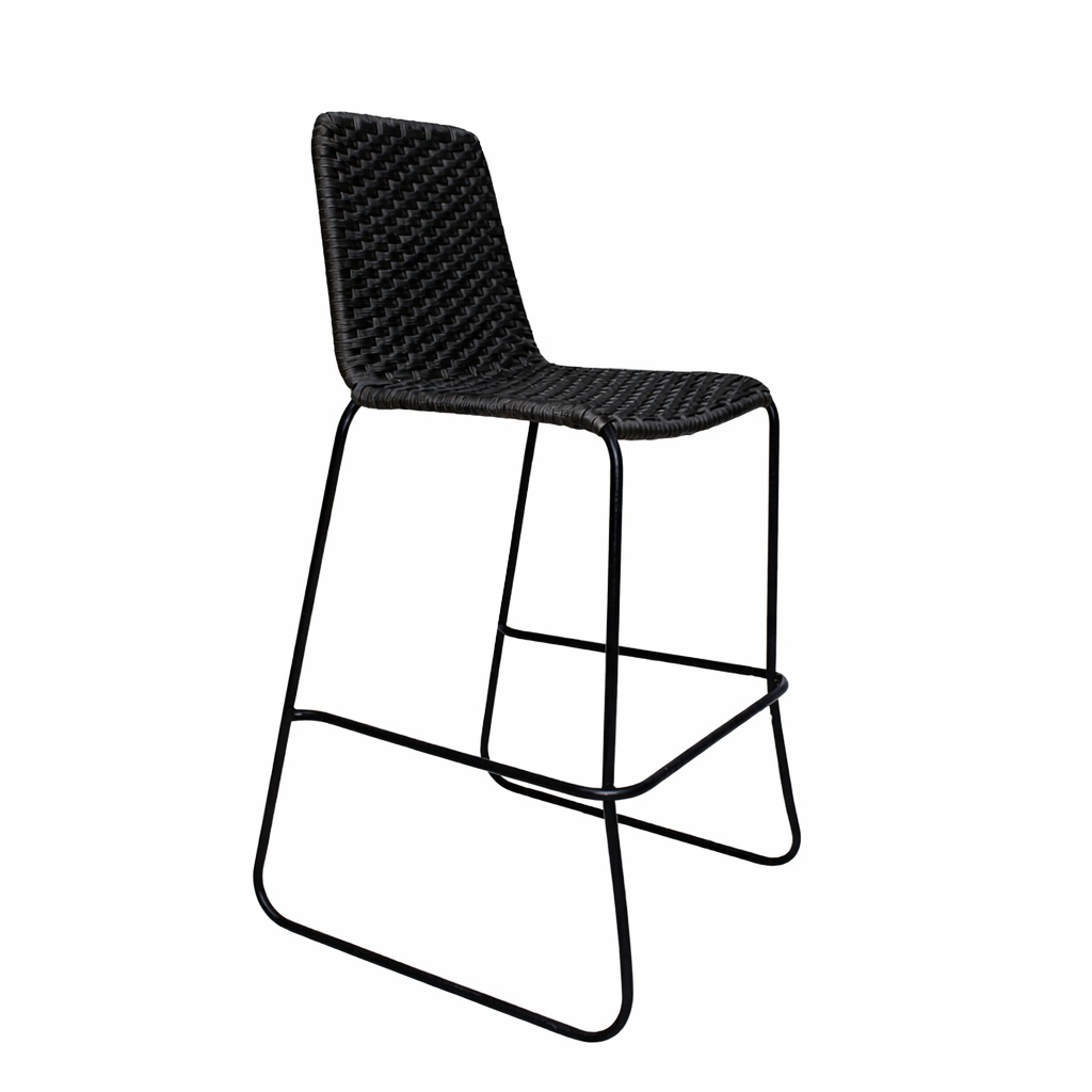 Cocula banco acero galvanizado negro y textilene negro // Exterior 100%