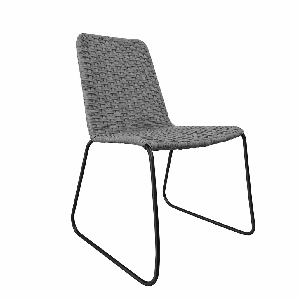 Cocula silla metal negro cuerda gris // Exterior techado