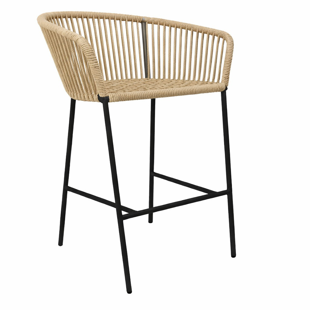 Ameca banco metal negro cuerda beige // Exterior techado