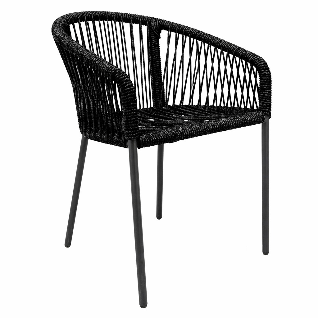 Tequila silla acero galvanizado negro textilene negro // Exterior 100%