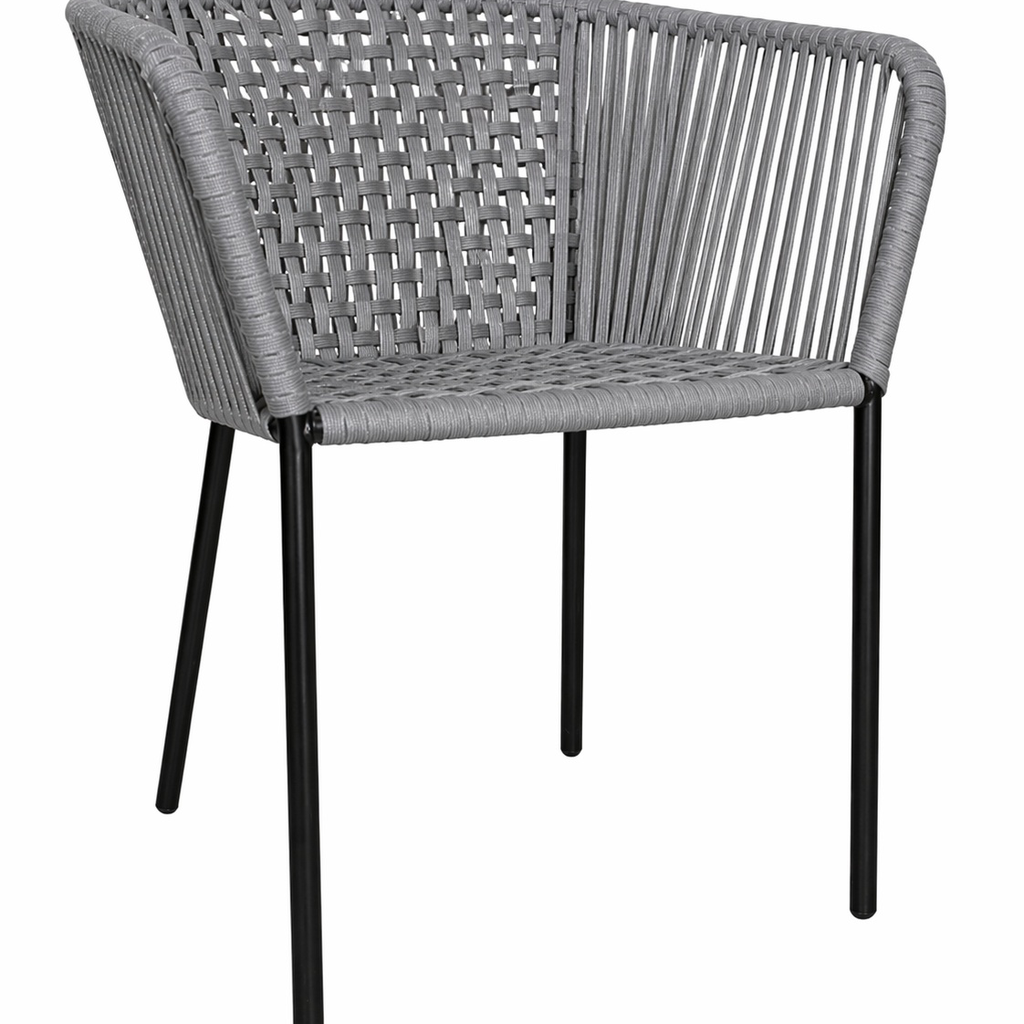 San Luis silla metal gris cuerda nylon gris // Exterior techado