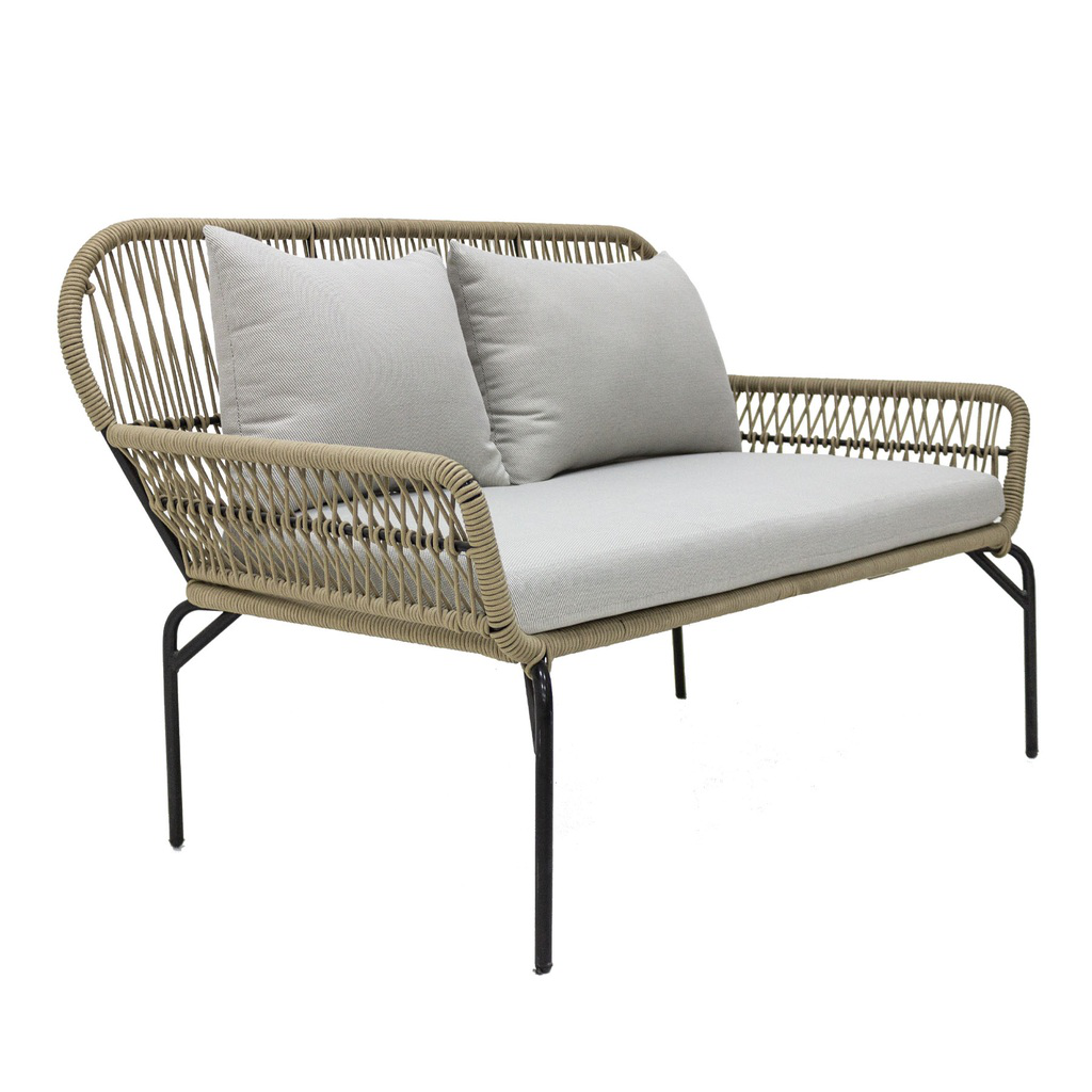 Zapotlan love seat metal negro con tela loneta // Exterior techado