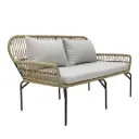Zapotlan sofa acero galvanizado negro y textilene cojineria tela loneta // Exterior 100% 