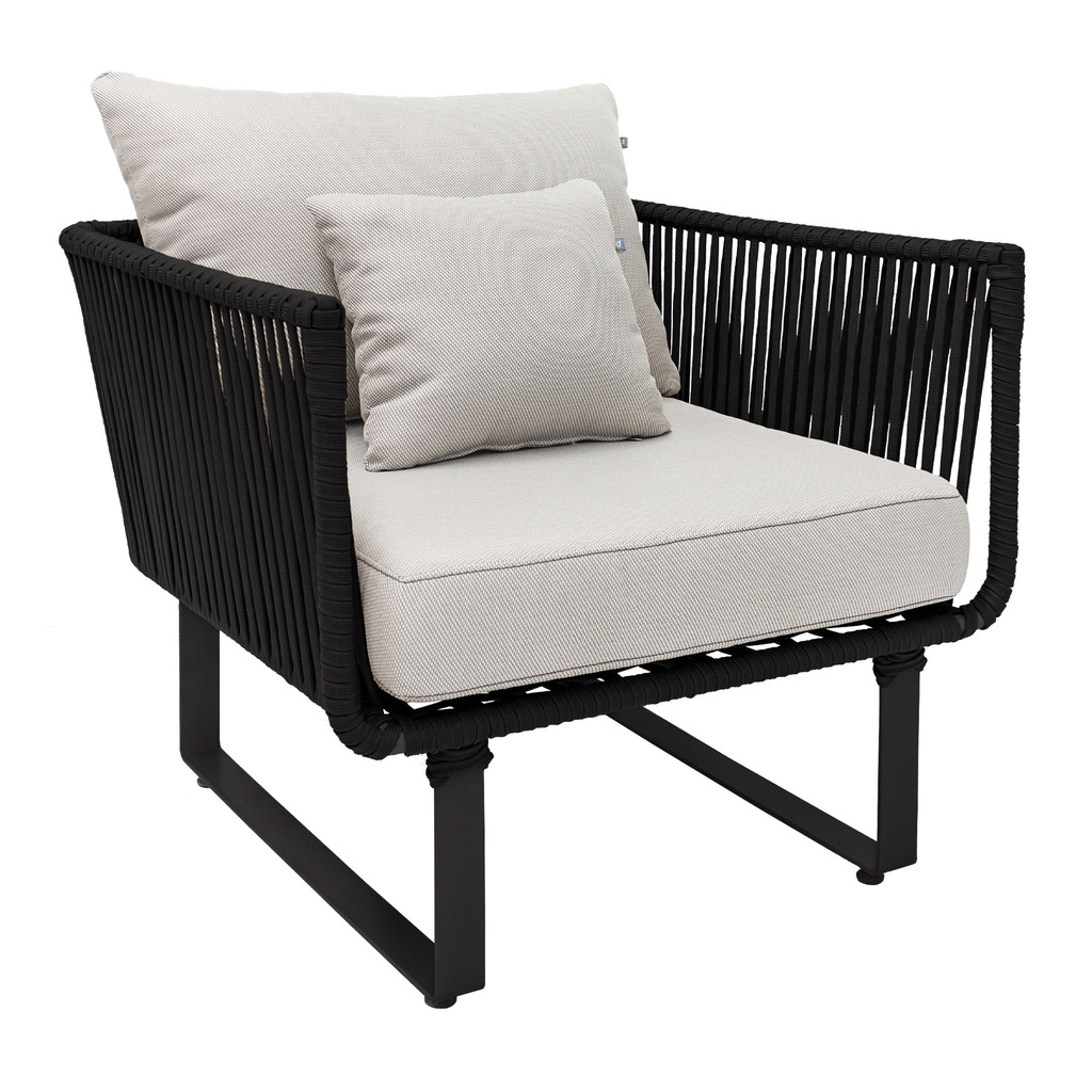 Vallarta sillón acero galvanizado, textilene y loneta // Exterior 100%
