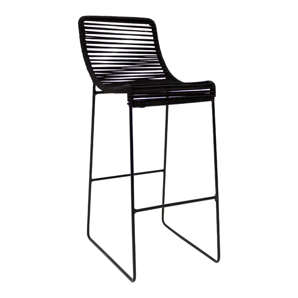 Mayan banco acero galvanizado negto cuerda textilene color negro // Exterior 100%