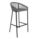 Tequila banco acero galvanizado negro textilene gris // Exterior 100% 