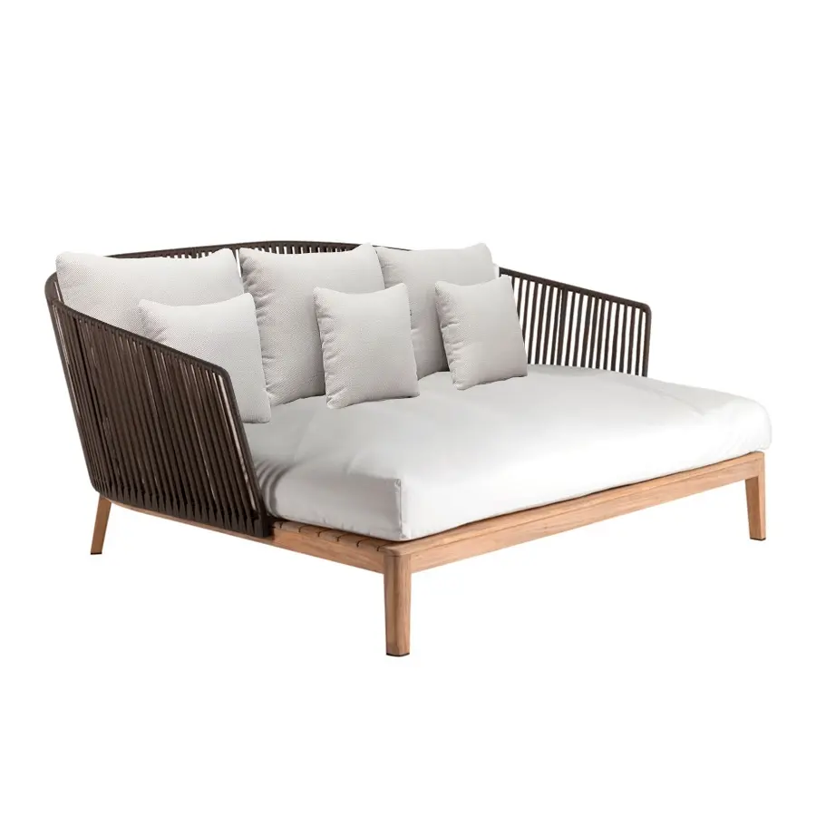 Oaxaca cama de dia acero galvanizado negro textilene negro tela loneta // Exterior 100% 