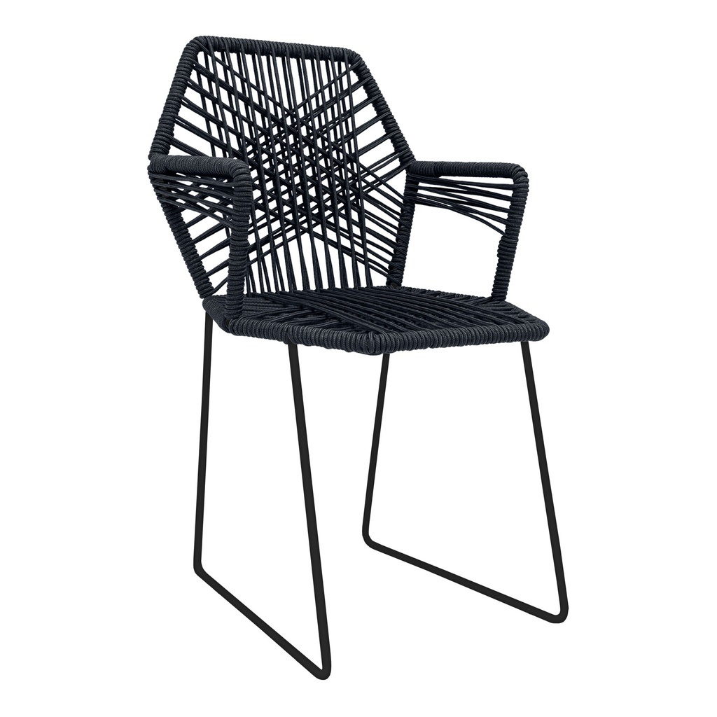  Acapulco silla original acero galvanizado negro y textilene negro // Exterior 100% 
