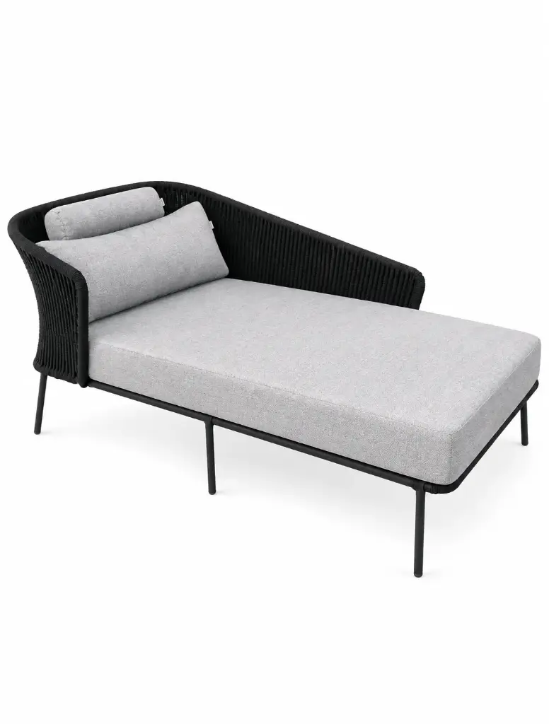 Chacala camastro para 2 personas acero galvanizado negro cuerda textilene negra // Exterior 100 %