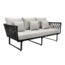 Vallarta sofa acero galvanizado negro textilene negro y loneta // Exterior 100% 