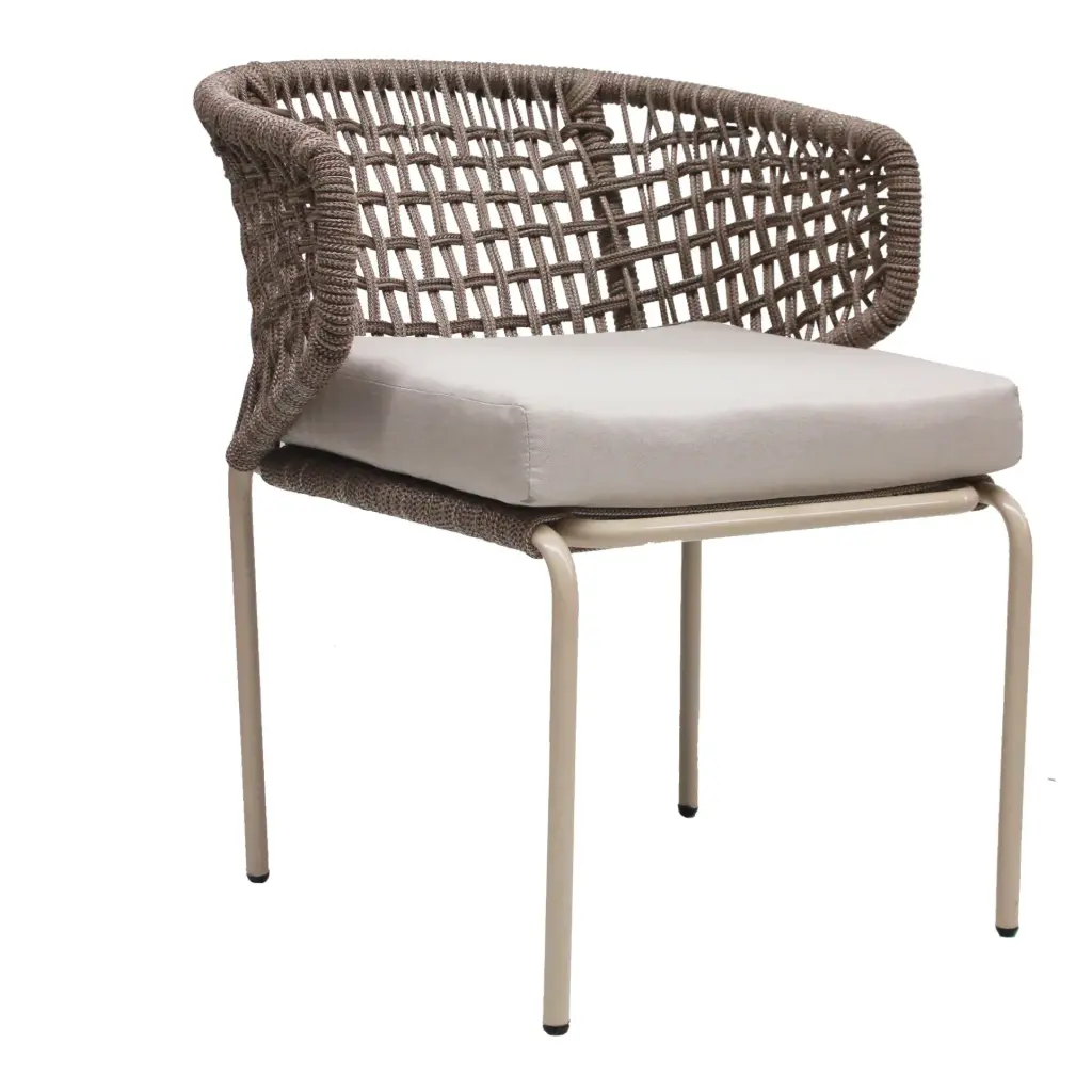 Chamela silla aluminio beige cuerda textilene beige tela loneta // Exterior 100% 