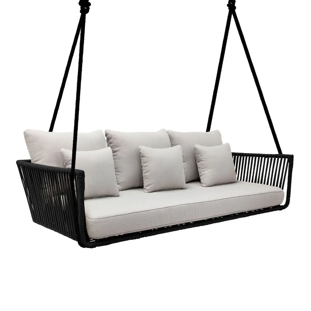 Vallarta columpio sofa acero galvanizado beige textilene beige loneta // Exterior 100% 