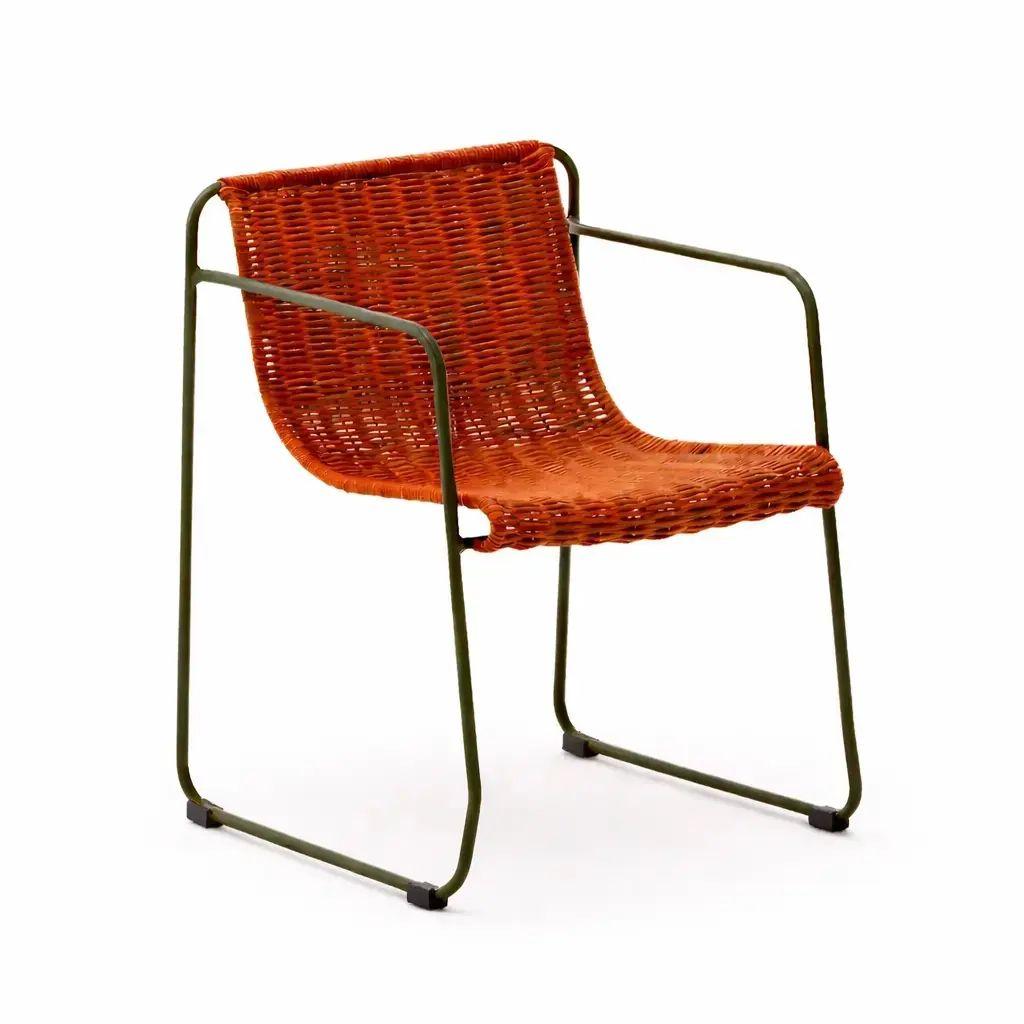Nam silla apilable acero galvanizado textilene terracota // Exterior 100% 