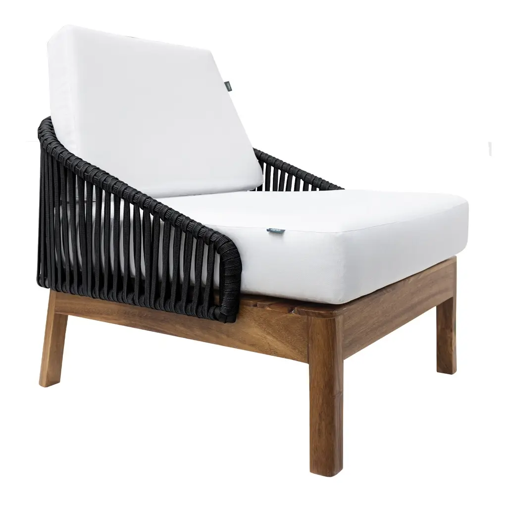 Oaxaca sillón lounge negro y loneta antidecoloración // Exterior techado