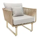 Vallarta sillon metal beige cuerda beige cojinería en tela loneta // Exterior techado