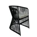 Jocotepec silla aluminio negro cuerda textilene cojín tela loneta // Exterior 100% 