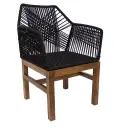 Mazunte silla acero galvanizado negro cuerda textilene negra // Exterior 100% 