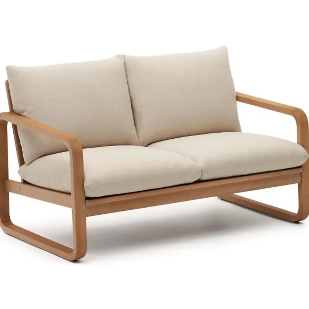 Sacaleta love base madera cuerda textilene beige cojinería tela loneta // Exterior 100% 