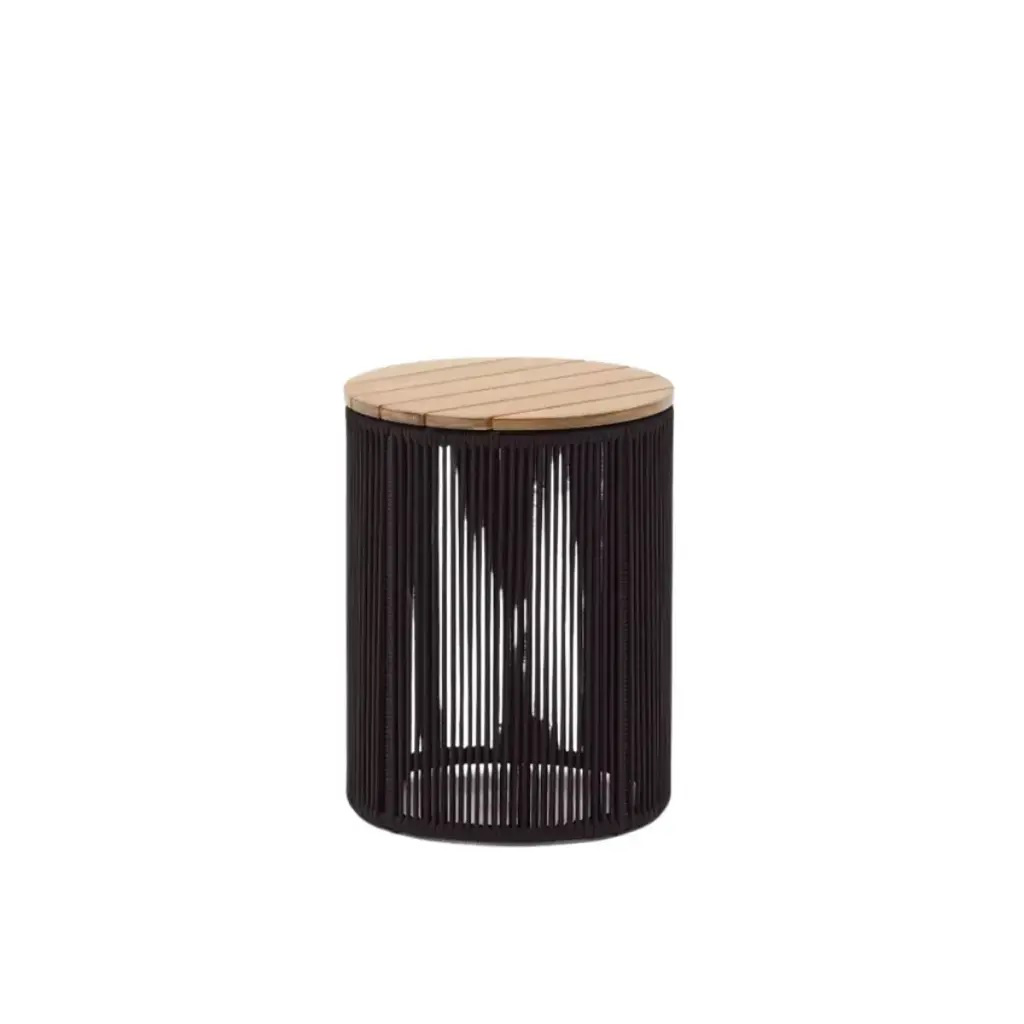 Dandara mesa auxiliar 40 cm acero galvanizado negro textilene negro // Exterior 100%