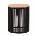 Dandara mesa auxiliar 40 cm acero galvanizado negro textilene negro // Exterior 100%