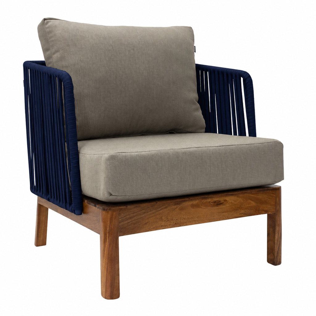 Oaxaca sillón azul marino y loneta antidecoloración // Exterior techado