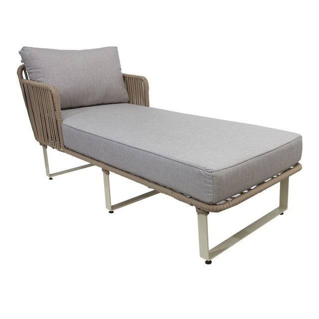 Vallarta camastro metal beige cuerda textilene beige tela loneta // Exterior 100% 