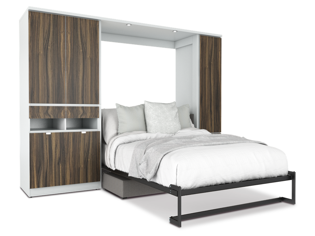 Todden conjunto de cama abatible,clóset,sofá y mesa queen size laminado de madera color tzalam // MS