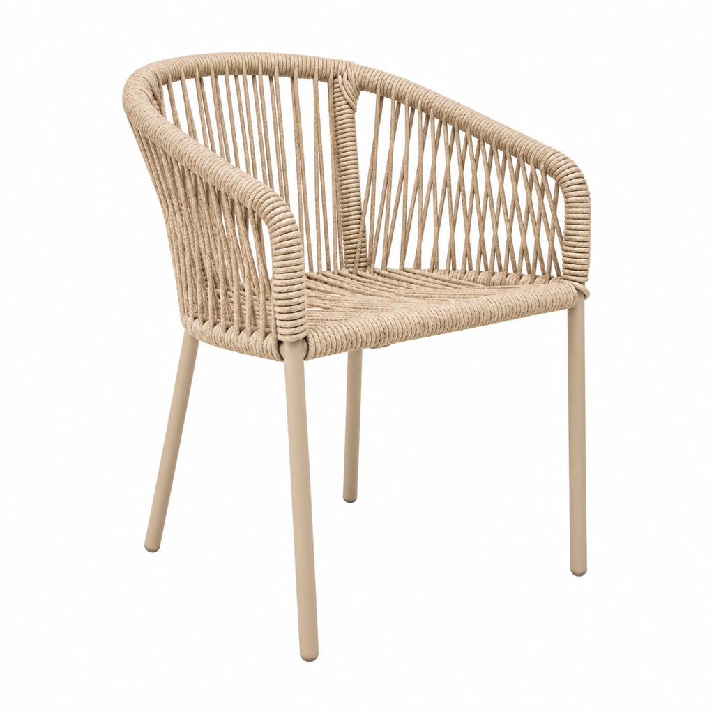 Tequila silla metal beige cuerda beige // Exterior techado
