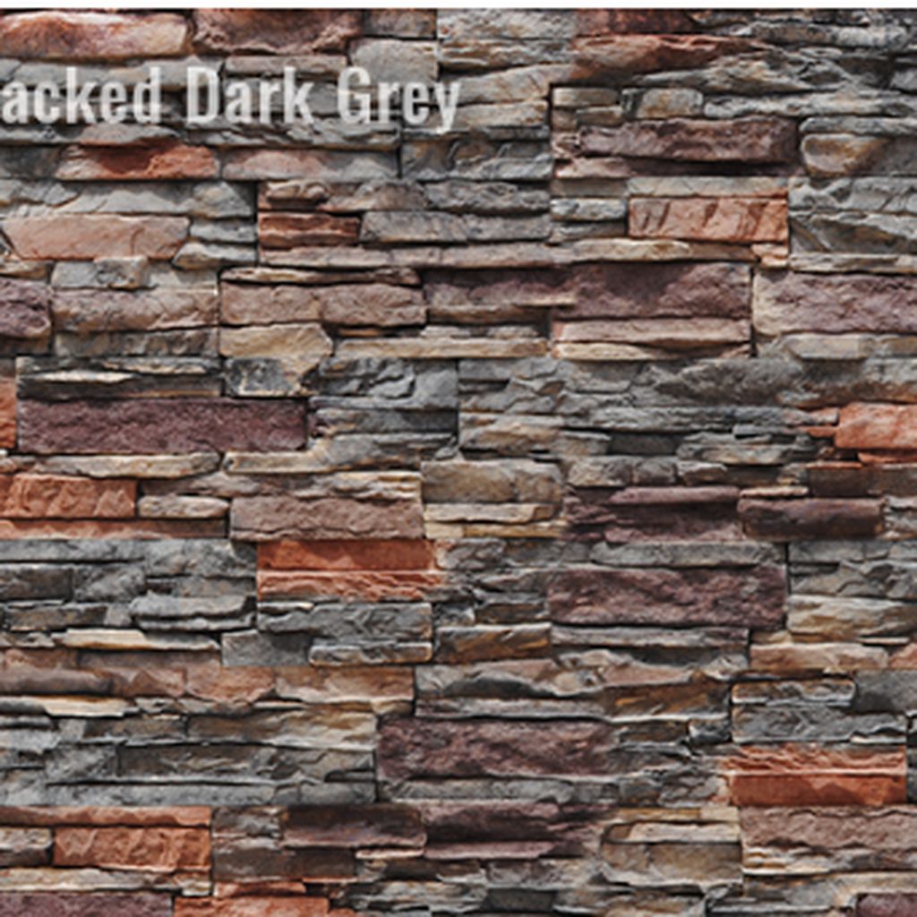 Stacked fachaleta de piedra dark gray // MP