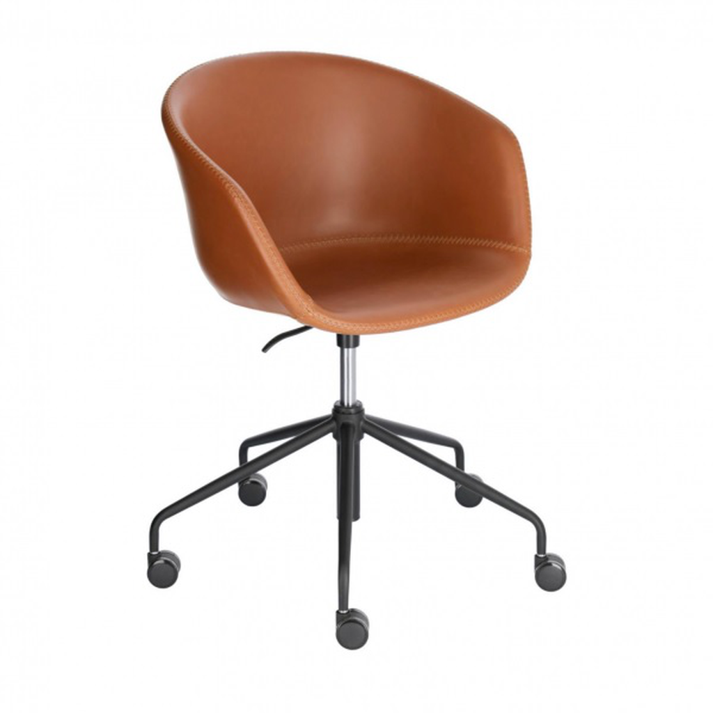 Zadine silla de oficina piel sintética marrón // KH