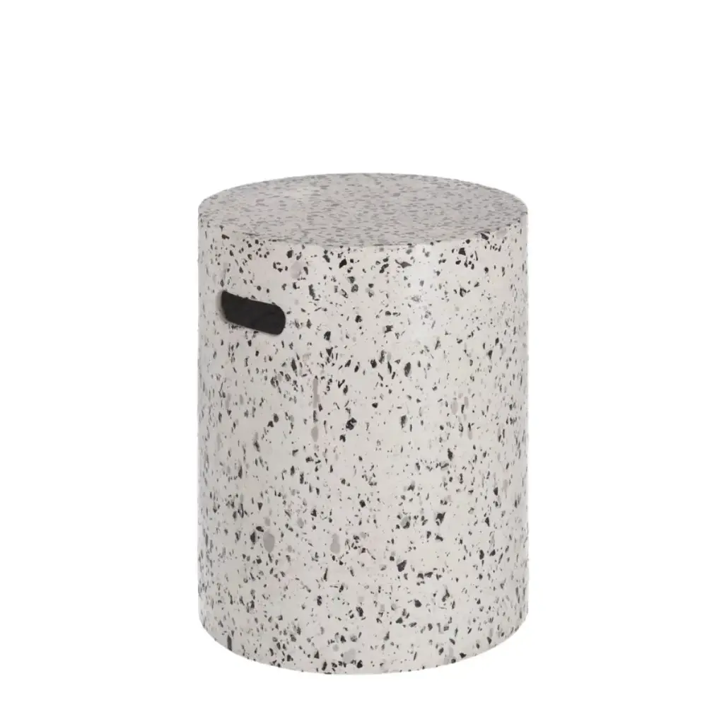 Jenell Mesa Auxiliar de terrazo blanco