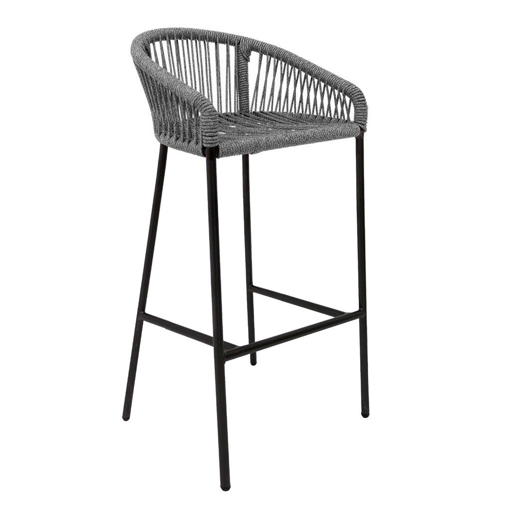 Tequila banco metal negro cuerda gris // Exterior techado