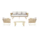 Vallarta sala 3+1+1+ mesa metal beige cuerda beige cojinería loneta antidecoloración // Exterior techado