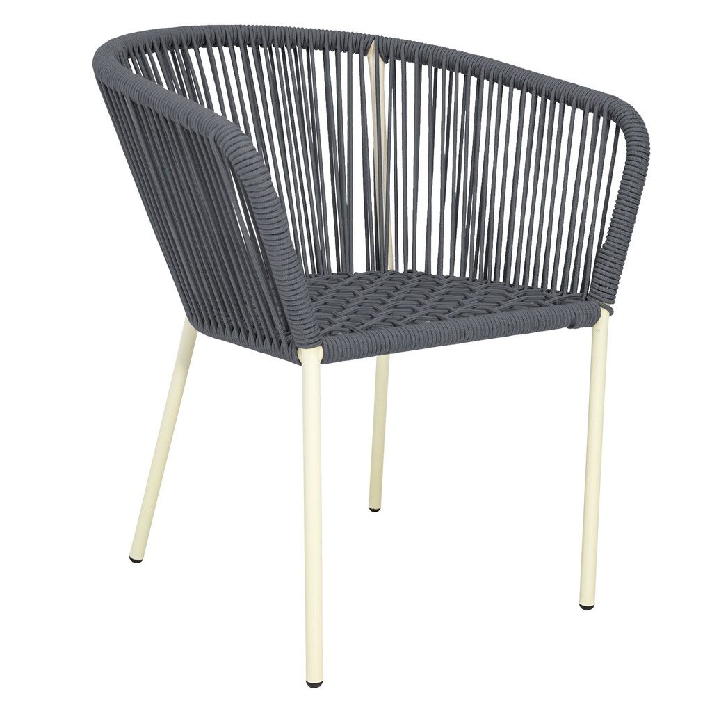 Ameca silla estructura beige cuerda gris // Exterior techado