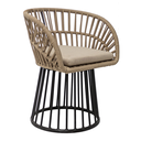 Campeche silla metal negro cuerda beige con cojín // Exterior techado