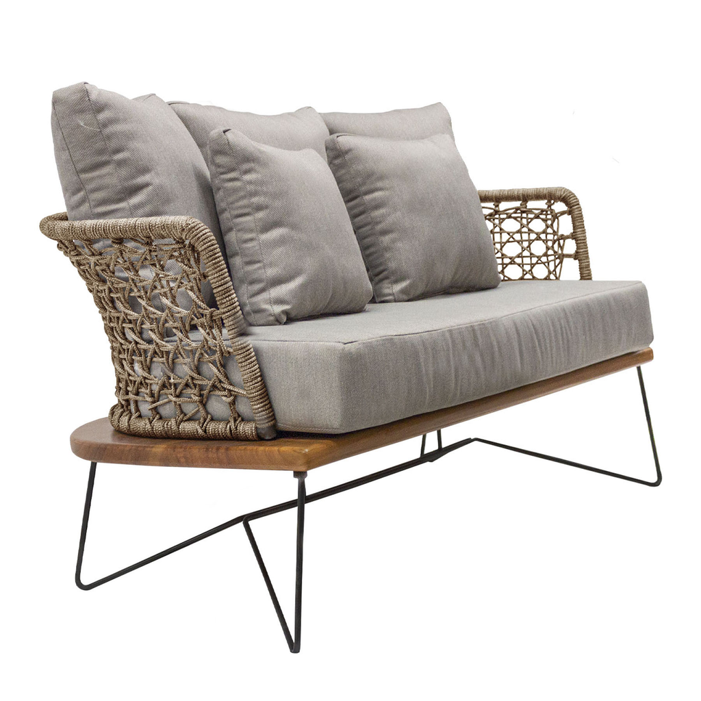 Yelapa love seat cuerda beige cojinería // Exterior techado