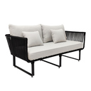 Vallarta love acero galvanizado negro textilene negro cojinería // Exterior 100%