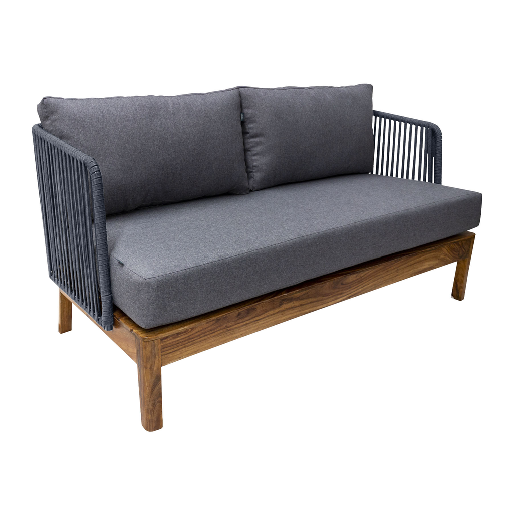 Oaxaca love seat metal gris loneta antidecoloración // Exterior techado