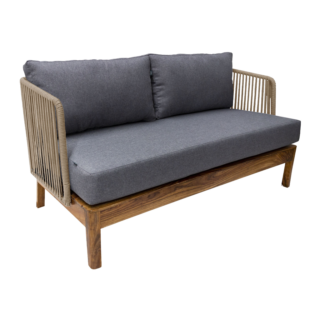 Oaxaca love seat metal beige y loneta antidecoloración // Exterior techado