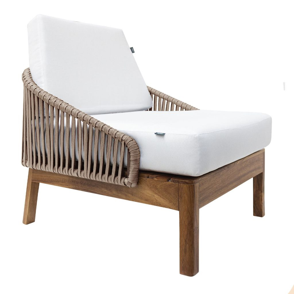 Oaxaca sillón lounge beige y loneta antidecoloración // Exterior techado