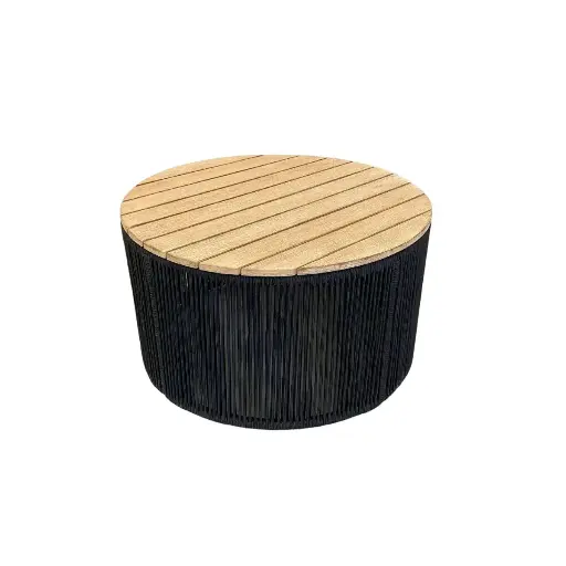[J0300093JJ01] Dandara mesa auxiliar metal negro 70 diam // Exterior techado