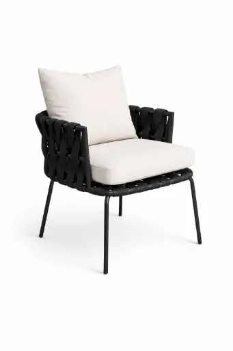 [57826SI] Veracruz silla cuerda negra textilne y loneta // Exterior 100%