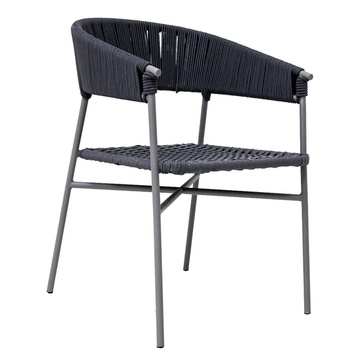 [ZAE02727] Zamora silla metal gris cuerda gris // Exterior techado