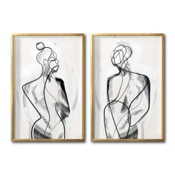 [Abstracto  003 A Y B-MD] Juego mujer hombre abstracto cuadro decorativo codigo 003 A Y B-MD // MP
