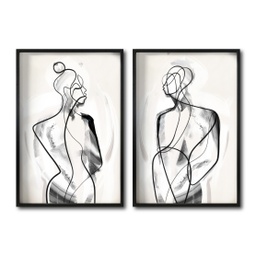 [Abstracto  003 A Y B-MN] Juego mujer hombre abstracto cuadro decorativo codigo 003 A Y B-MN // MP